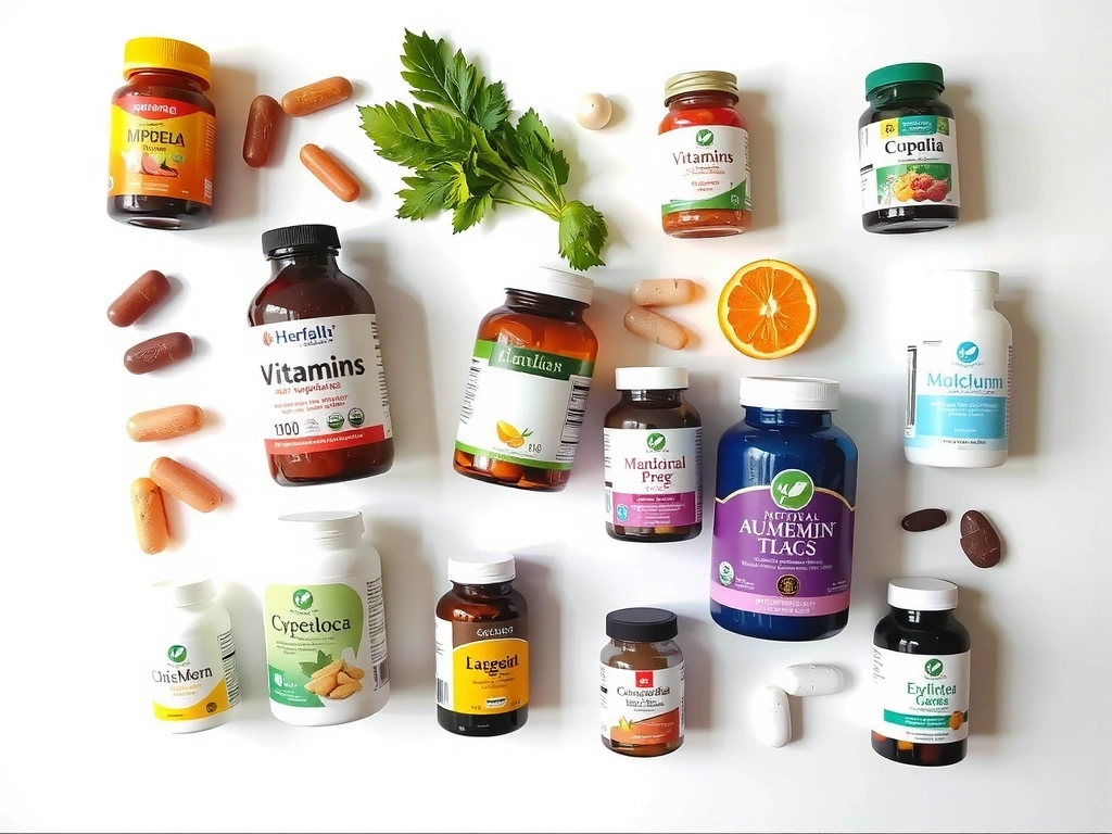 Assortiment de produits Louvrevitavb avec vitamines et minéraux