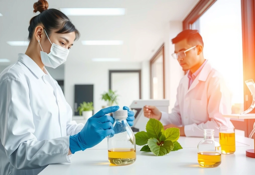 Laboratoire innovant avec des scientifiques travaillant sur de nouvelles formulations