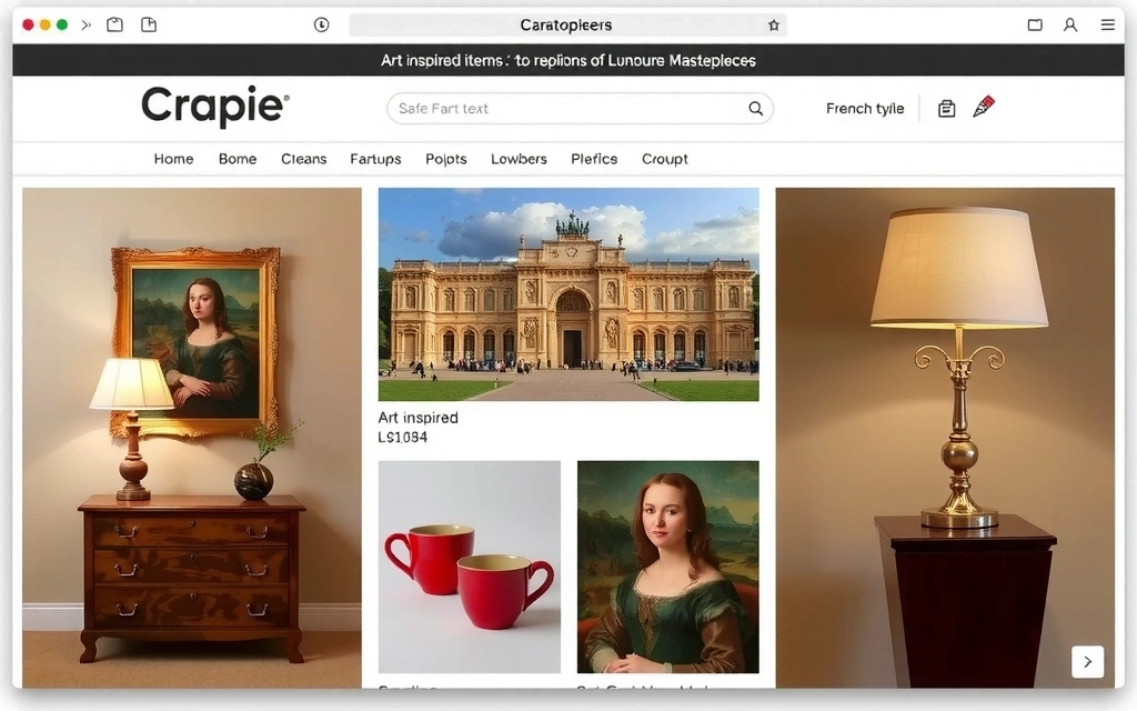 Catalogue de produits Louvrevitavb avec des répliques d'art