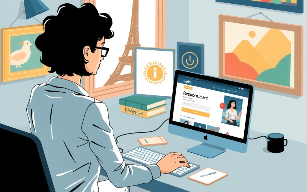 Illustration d'un utilisateur responsable naviguant sur le site Louvrevitavb